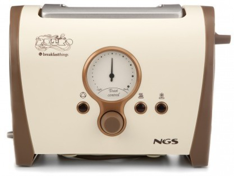 NGS Retro Toaster 2slice(s) 800W Braun, Weiß
