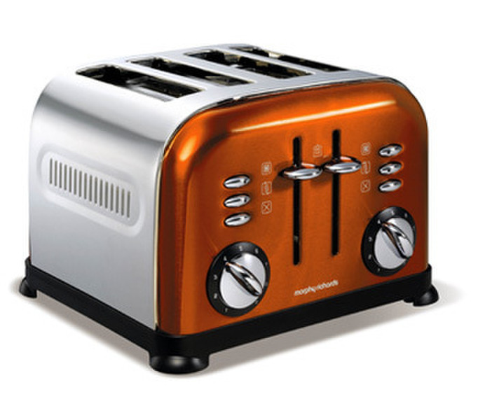 Morphy Richards 44744 4ломтик(а) 950Вт Оранжевый, Нержавеющая сталь тостер