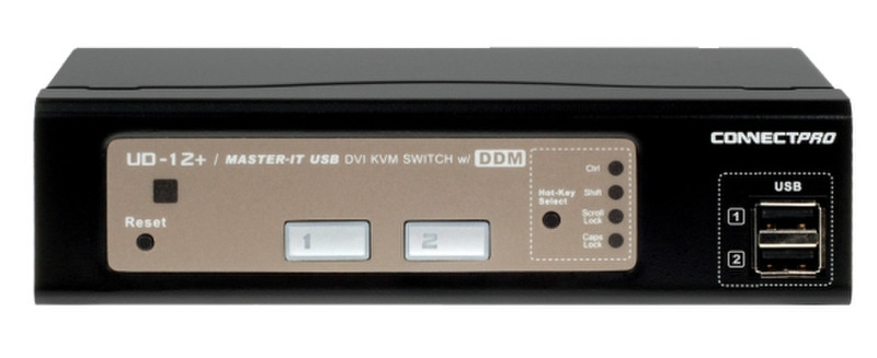 ConnectPRO UD-12+KIT Schwarz Tastatur/Video/Maus (KVM)-Switch