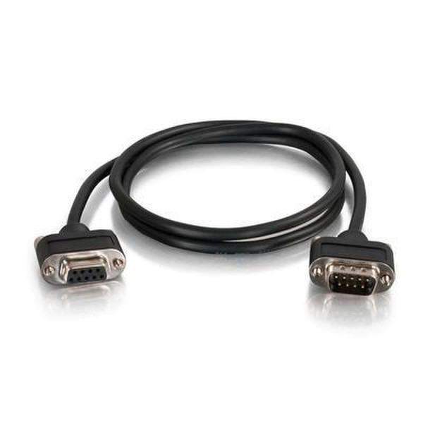 C2G 3ft CMG-Rated DB9 Low Profile Cable M-F 0.9144m DB9 M DB9 F Schwarz Serien-Kabel
