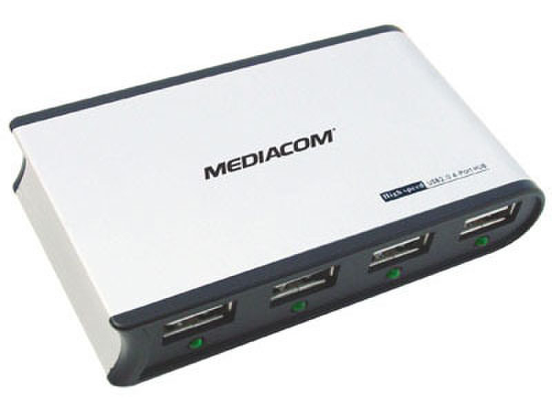 Mediacom M-HU2AP 480Mbit/s Schwarz, Weiß Schnittstellenhub