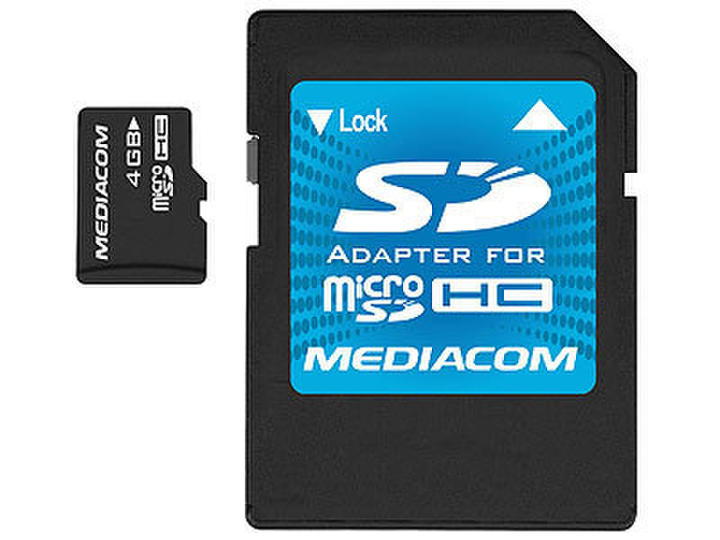 Mediacom MicroSDHC 4GB Kit 4ГБ MicroSDHC карта памяти