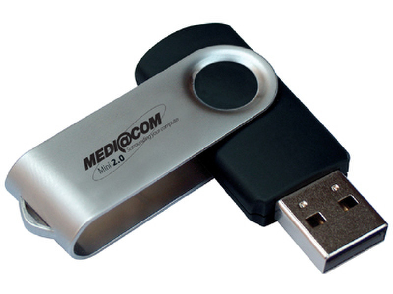 Mediacom USB2.0 Deluxe 32GB 32GB USB 2.0 Typ A Schwarz, Silber USB-Stick