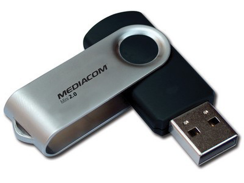 Mediacom USB2.0 Deluxe 4GB 4ГБ USB 2.0 Type-A Черный, Cеребряный USB флеш накопитель