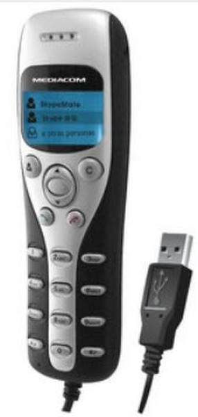 Mediacom USB Phone Schwarz, Silber