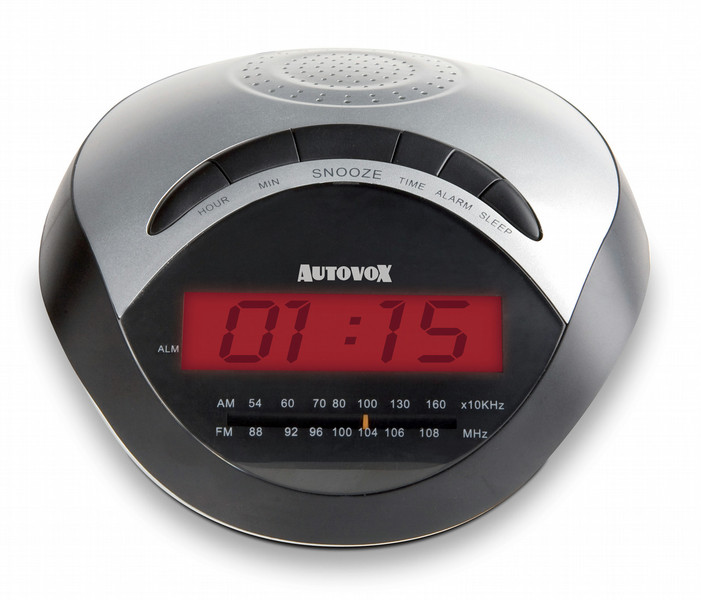 Autovox RS16 Часы Цифровой Черный, Cеребряный радиоприемник