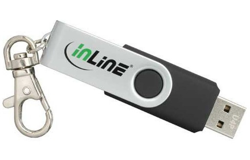 InLine USB 2.0 Memorystick 4GB 4GB USB 2.0 Typ A Schwarz, Silber USB-Stick