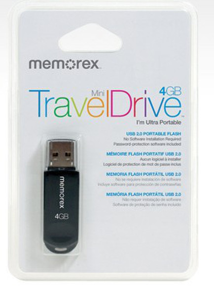 Memorex TravelDrive 4GB 4GB USB 2.0 Type-A Black USB flash drive