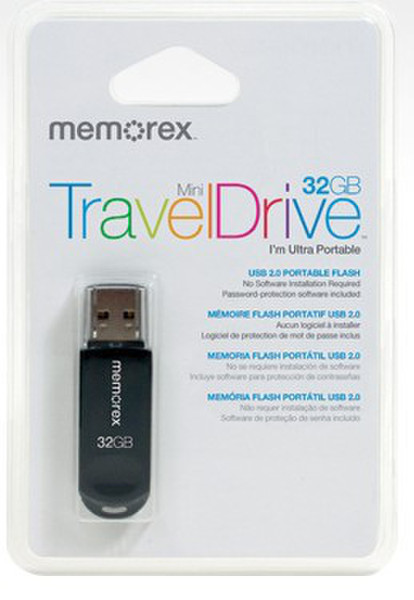 Memorex TravelDrive 32GB 32GB USB 2.0 Type-A Black USB flash drive
