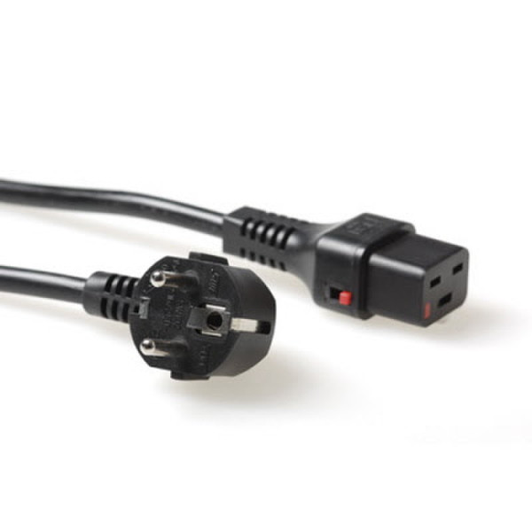 Advanced Cable Technology 2.0m Schuko CEE 7/7 - C19, M/F 2m CEE7/7 Schuko C19 coupler Black power cable