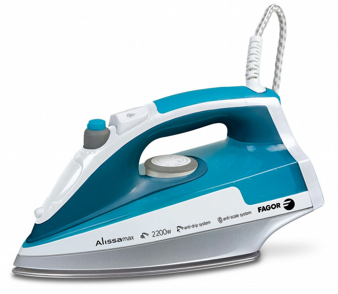 Fagor PL-2205 Dry & Steam iron Stainless Steel soleplate 2200W Blue,White iron