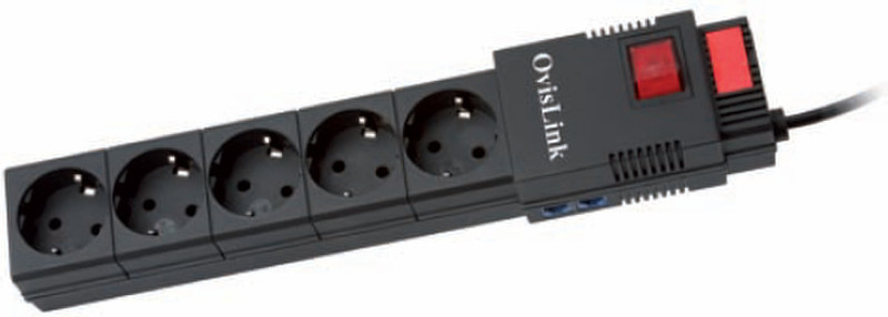 OvisLink XENON 5RJ 5AC outlet(s) 230V Black surge protector