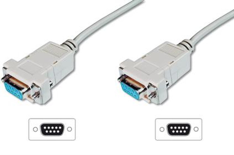 Digitus AK-610100-030-E 3m DSUB, 9-pin DSUB, 9-pin Grey serial cable