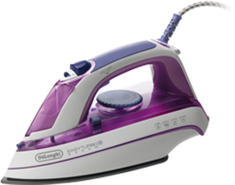 DeLonghi Easy turbo-S FXK23AT Dry & Steam iron Ceramic soleplate 2300Вт Фиолетовый, Белый