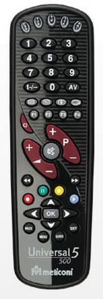 Meliconi Universal 5-500 Инфракрасный беспроводной Нажимные кнопки Черный пульт дистанционного управления