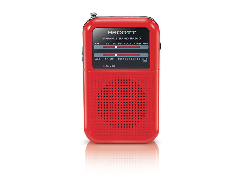 SCOTT Tiny B Портативный Аналоговый Красный радиоприемник