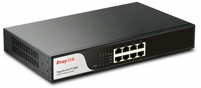 Draytek VigorSwitch P1080 Power over Ethernet (PoE) Black