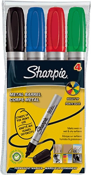 Sharpie S0945760 Черный, Синий, Зеленый, Красный 4шт маркер