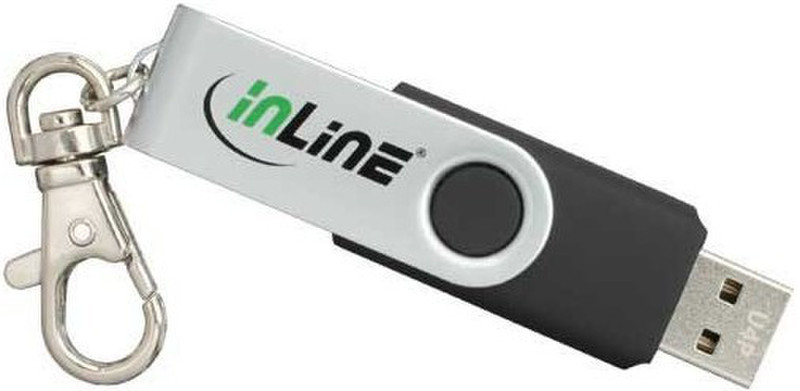InLine 32GB USB 2.0 32ГБ USB 2.0 Черный, Cеребряный USB флеш накопитель