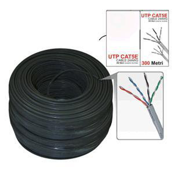 Keyteck CC-C5E-U-300 300m Black networking cable