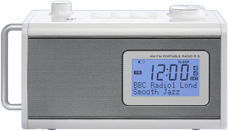 TEAC R-5 Часы Аналоговый Белый радиоприемник