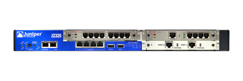 Juniper J2320-JB-SC Eingebauter Ethernet-Anschluss ADSL2+ Blau, Grau Kabelrouter