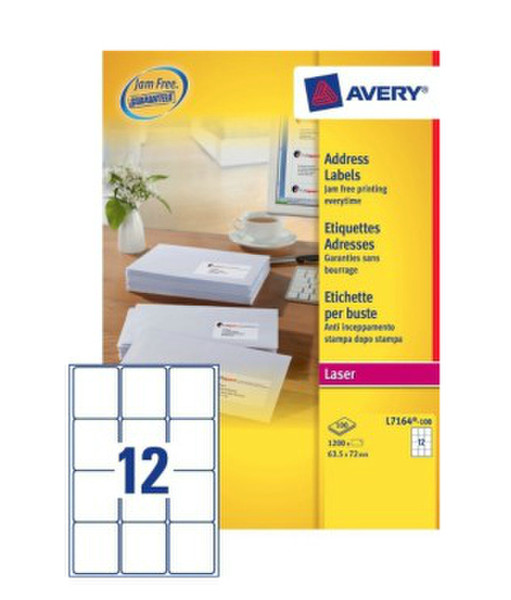 Avery L7164-100 Белый Самоклеющаяся этикетка адресная / почтовая наклейка