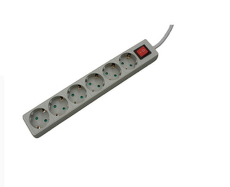 Microconnect GRU0065 6AC outlet(s) 5m Grey power extension