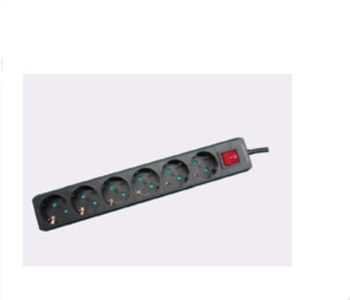 Microconnect GRU006B 6AC outlet(s) 1.8m Black power extension