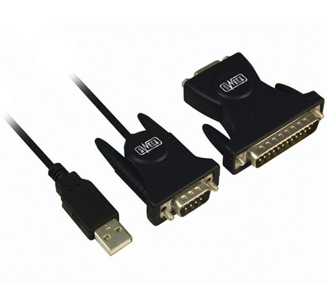 Sweex USB to Serial Cable Schwarz Kabelschnittstellen-/adapter
