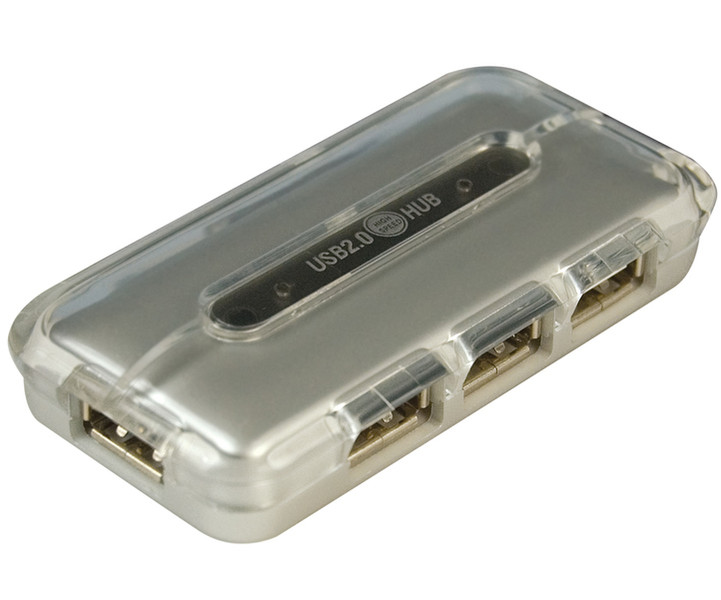 Sweex External 4-Port USB 2.0 Hub, Silver 480Mbit/s Silber Schnittstellenhub