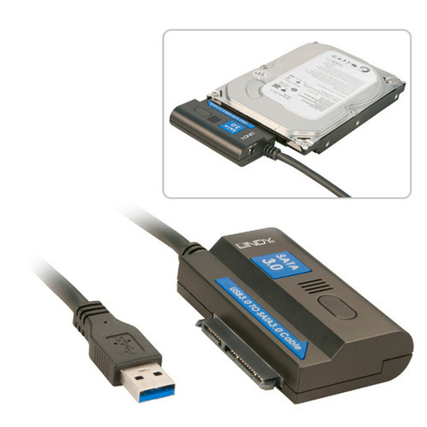 Lindy USB 3.0/SATA 3.0 Черный док-станция для ноутбука