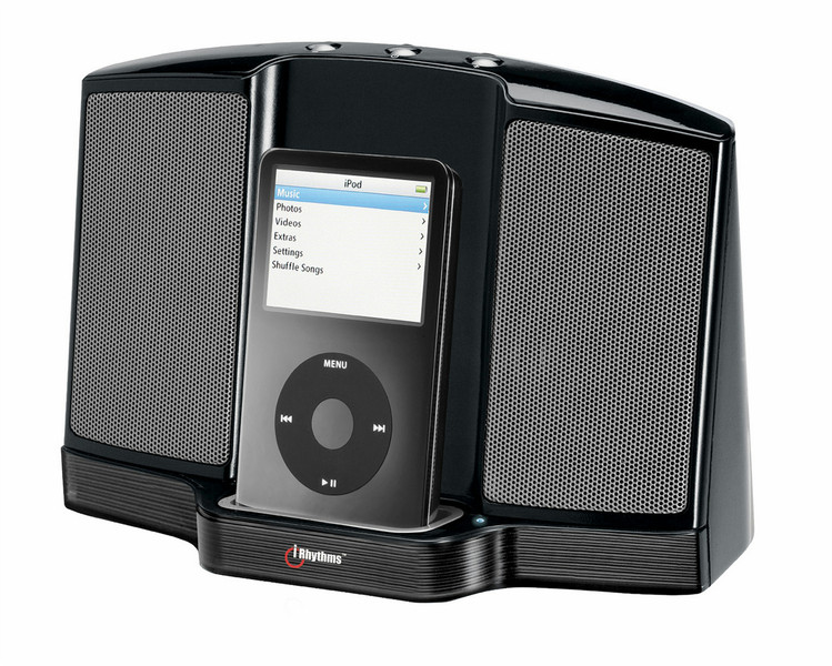 iRhythms Portable Digital iPod Docking Speakers 3W Black loudspeaker