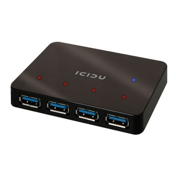 ICIDU 4-Port USB 3.0 Hub 5000Mbit/s Schwarz