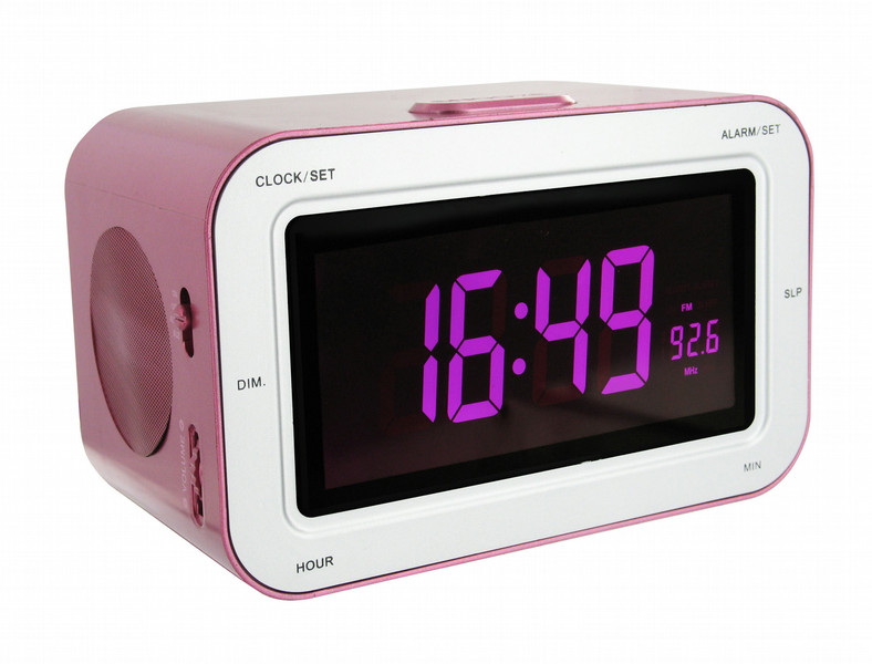 Bigben Interactive RR30 Часы Цифровой Розовый, Cеребряный радиоприемник