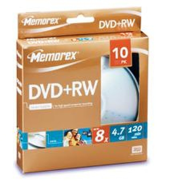 Memorex 8X DVD+RW 10 Pack Cakebox 4.7GB DVD+RW 10pc(s)