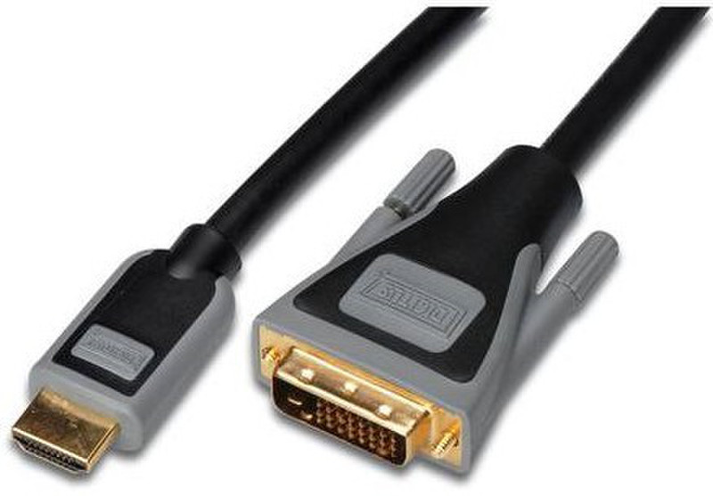 Digitus 2m HDMI/DVI-D 2m HDMI DVI-D Black,Grey