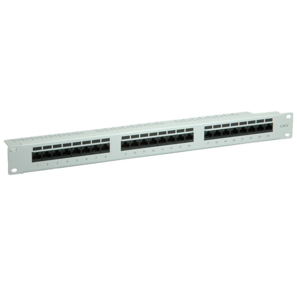 Value Kat. 6 / Class E 19"-Patchpanel, 24P, ungeschirmt, grau