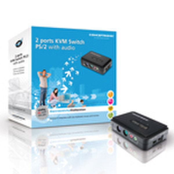 Conceptronic 2-ports PS2 KVM Switch + Audio Черный KVM переключатель