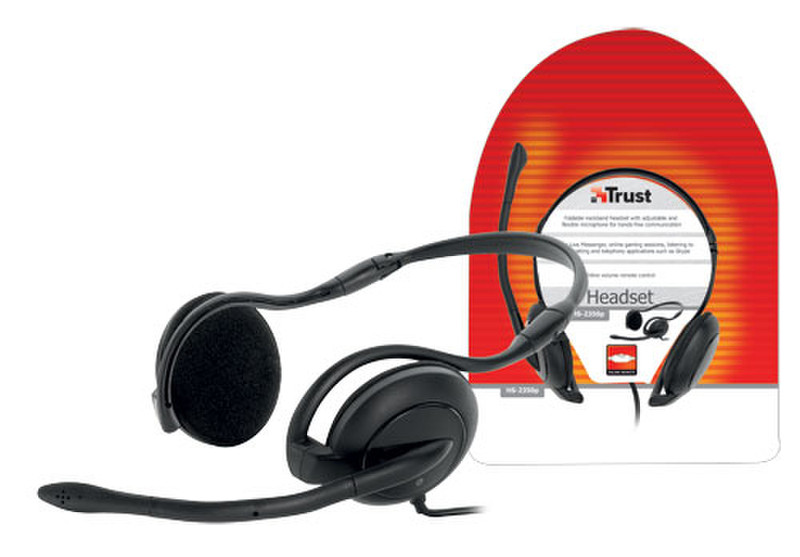 Trust Headset HS-2350p Стереофонический Проводная Черный гарнитура мобильного устройства