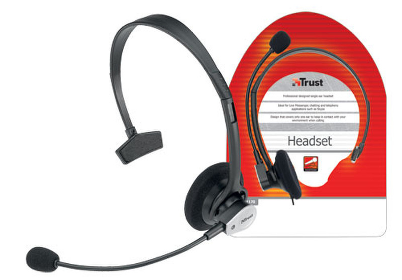 Trust Headset HS-1170 Монофонический Проводная Черный гарнитура мобильного устройства