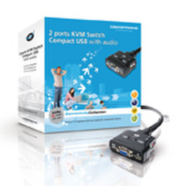 Conceptronic 2-ports USB Pocket KVM Switch + Audio Черный KVM переключатель