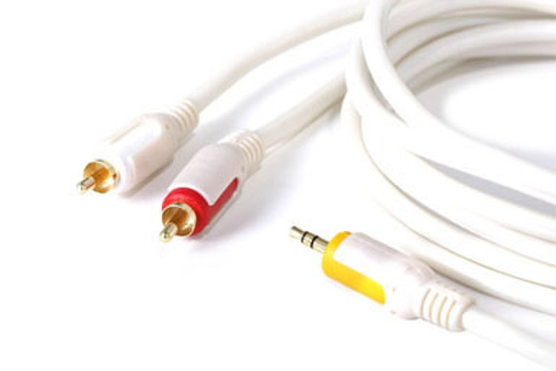 IPOINT 3.5 mm Stereo - 2 x RCA Cable 1.5m 3.5mm RCA White