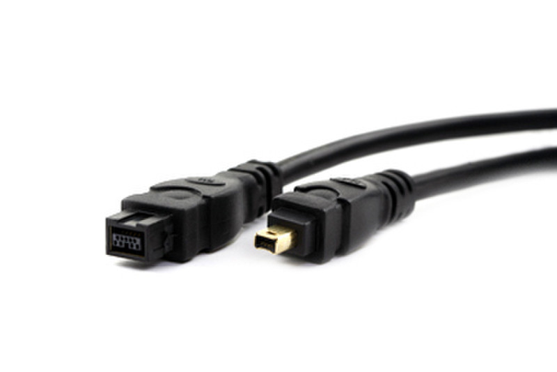 IPOINT IEEE 1394 Firewire Cable 1.5m 9-p 4-p Schwarz Firewire-Kabel