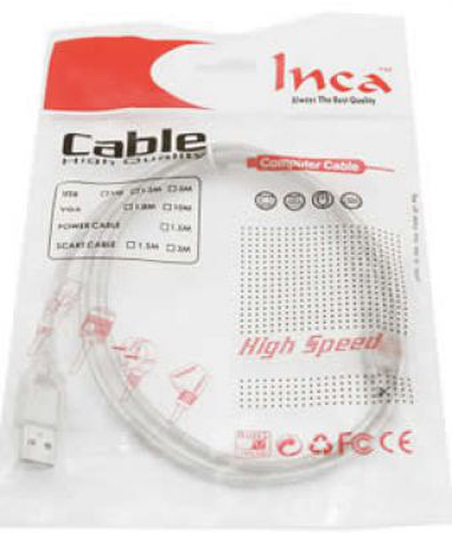 Inca IMU-01 1m USB A Mini-USB A Transparent USB cable