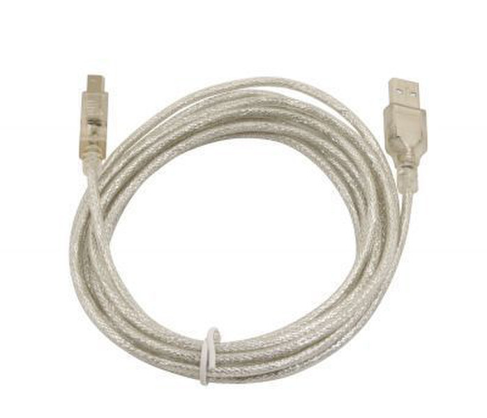 Inca IPR-02 3m USB A USB B Transparent USB cable