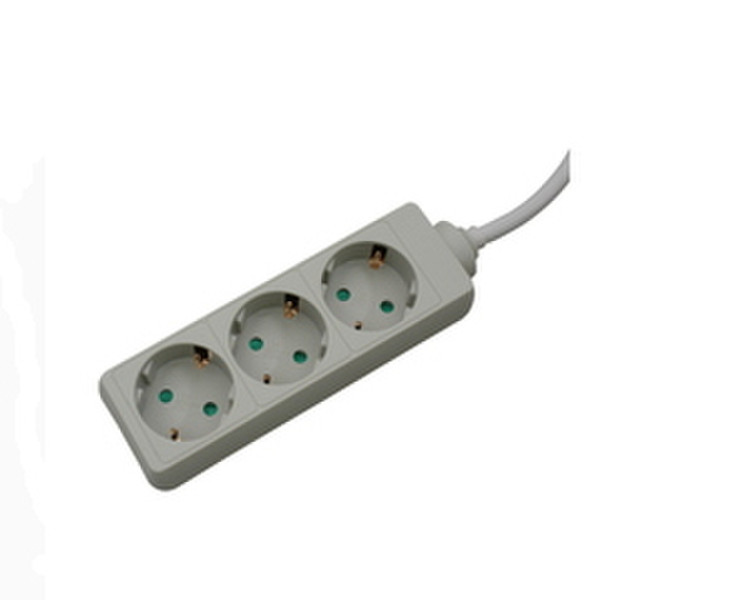 Microconnect GRU003 3AC outlet(s) 1.8m Grey power extension