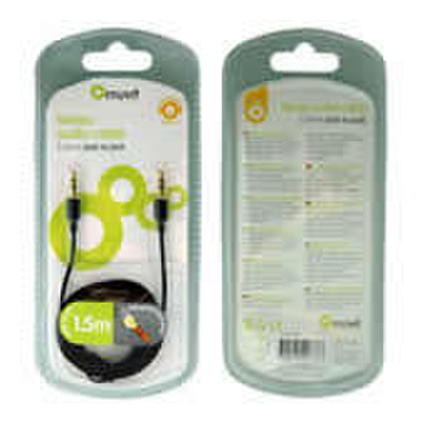Muvit MUAUC0001 1.5m 3.5mm 3.5mm Schwarz Audio-Kabel