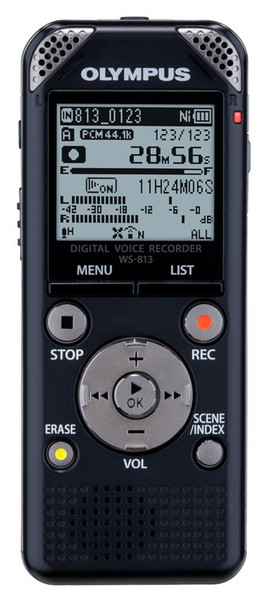 Olympus WS-813 Internal memory & flash card Черный диктофон