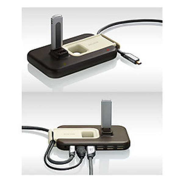 Belkin USB 2.0 7-Port Plus Hub, Brown 480Мбит/с Коричневый хаб-разветвитель